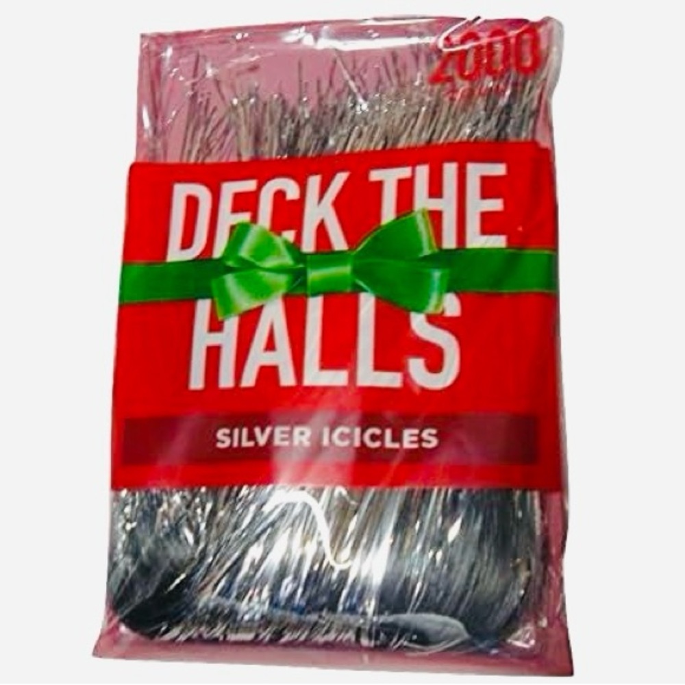 Deck the Halls 2000 String Silver Icicles Tinsel Christmas Tree Decoration